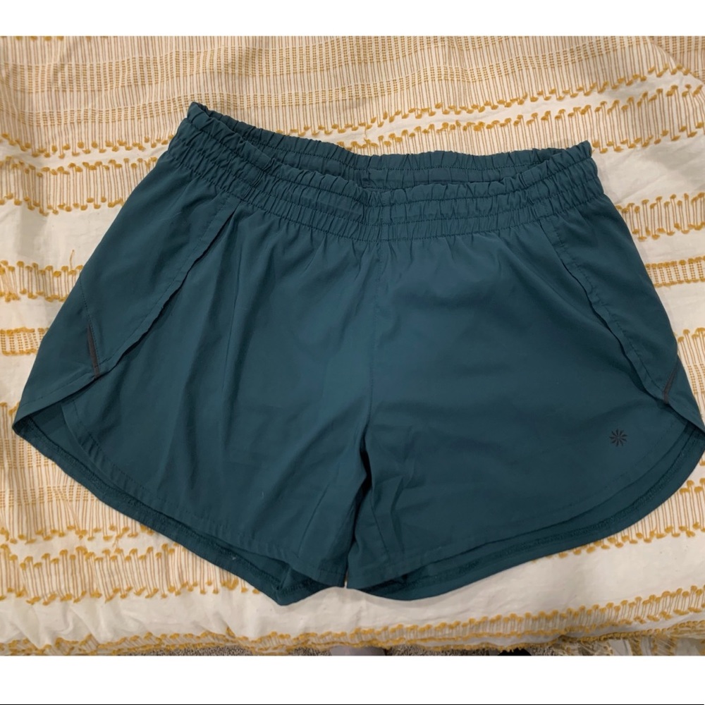 Athleta Running Shorts in Jade Green